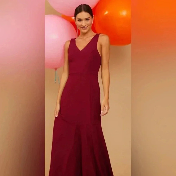 Altar'd State Senna Luxe Crepe Dress Cabernet NWT - Picture 5 of 8